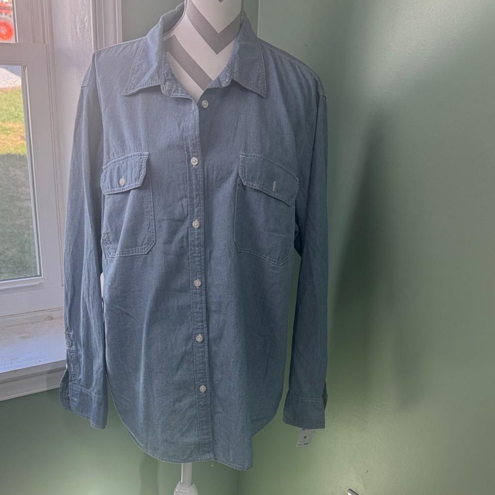 NWT Chaps Light Blue Denim Shirt 3X